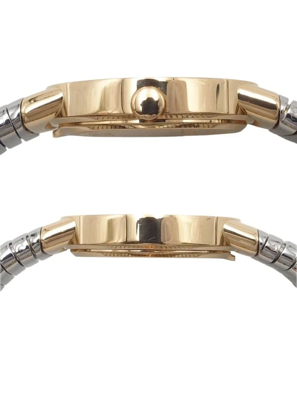 Bvlgari Tubogas S Black 18K Yellow Gold SS Watch Quartz